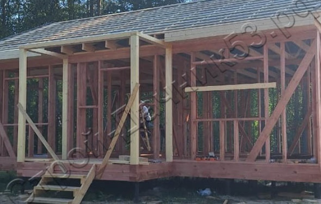 4 Каркасно-щитовой дом Д-3, 9x8.5м, 67.5 М², Ленинградская область, Лодейнопольский район, деревня Новая слобода (20)